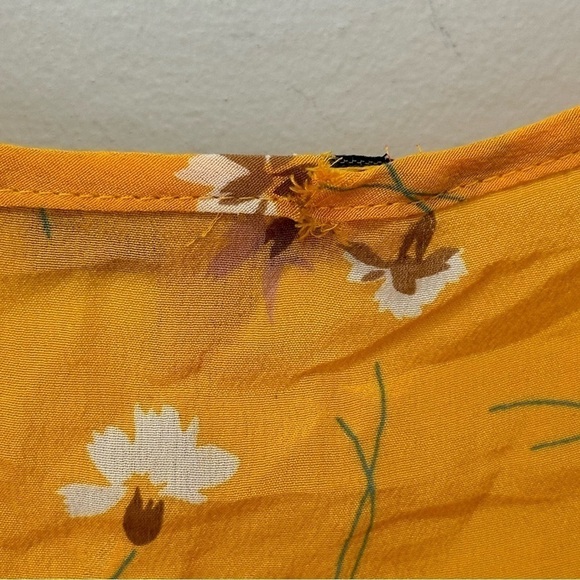 Madewell Silk Wrap Cami Top Painted Carnations Orange Marigold Tangerine - Picture 6 of 10